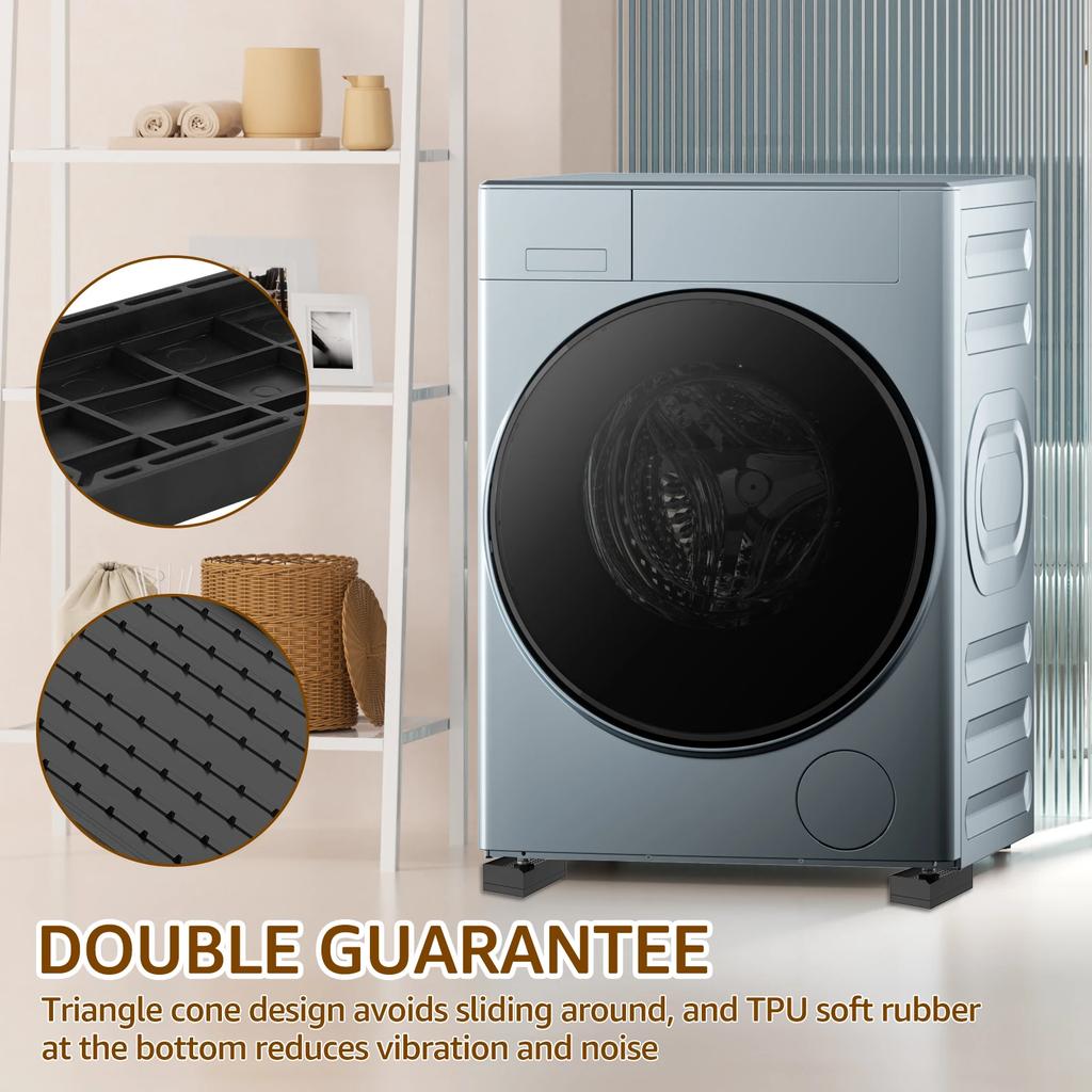 4Pcs Bed Risers TPU Stackable Furniture Riser Non Slip Sofa Table Support Risers L Side / Full Side Load Capacity 500kg Pad Feet