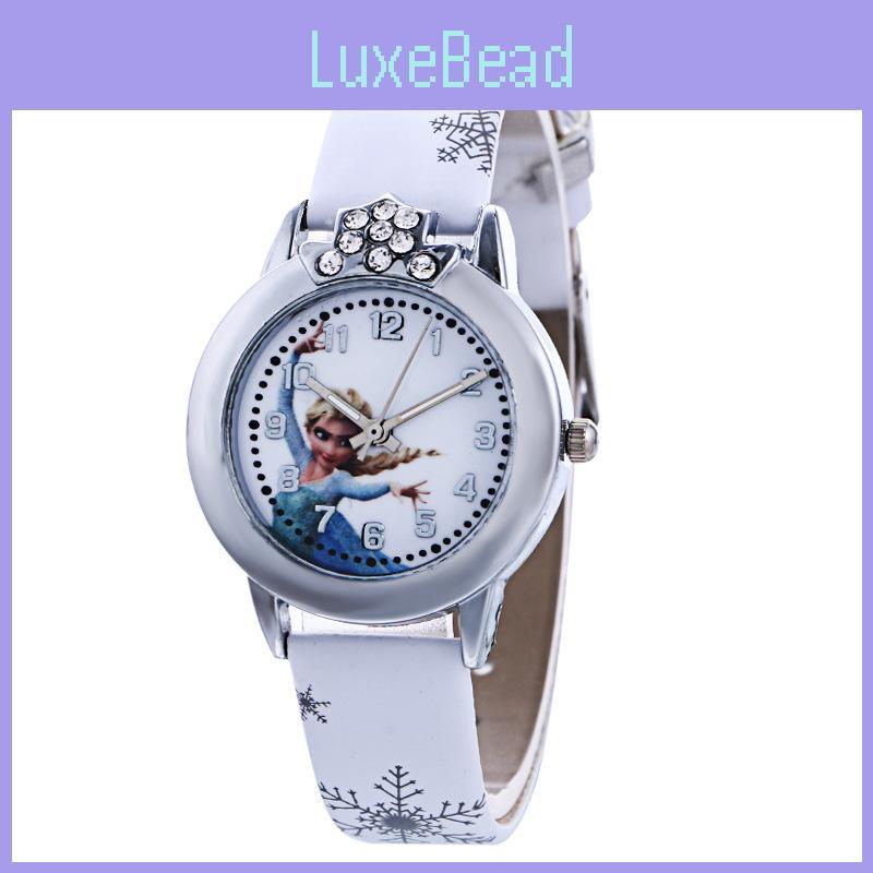Cute Frozen Cartoon Quartz Watch For Boys And Girls With Colorful Pu Leather Strap And Life Waterproof Feature