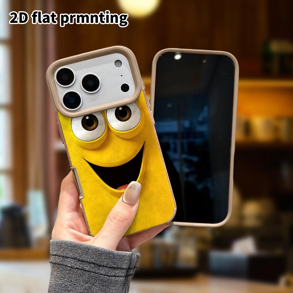 Phone Case: Lambskin 2D Flat Samsung Galaxy A34 A35 M05 M06 S20 S22 S21 FE Plus 5G Protective Case, Big Smiley Face, Christmas and Halloween Gift