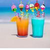 8pcs Cartoon Reusable Straws Vibrant Drinking Straws Ice Cream-Shaped Straws  Party