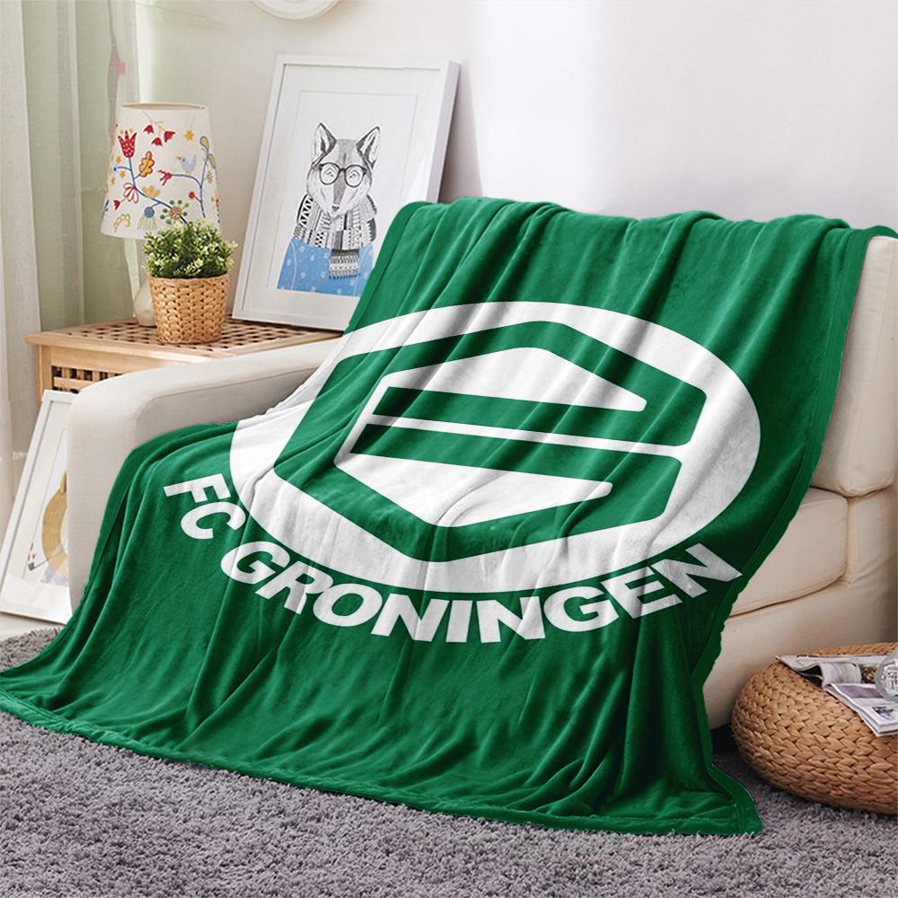 Football Club Groningen Print Flannel Blanket, High quality Comfortable for All Seasons, Home Decor, Warmth and Comfort, Perfect for Christmas Gifts