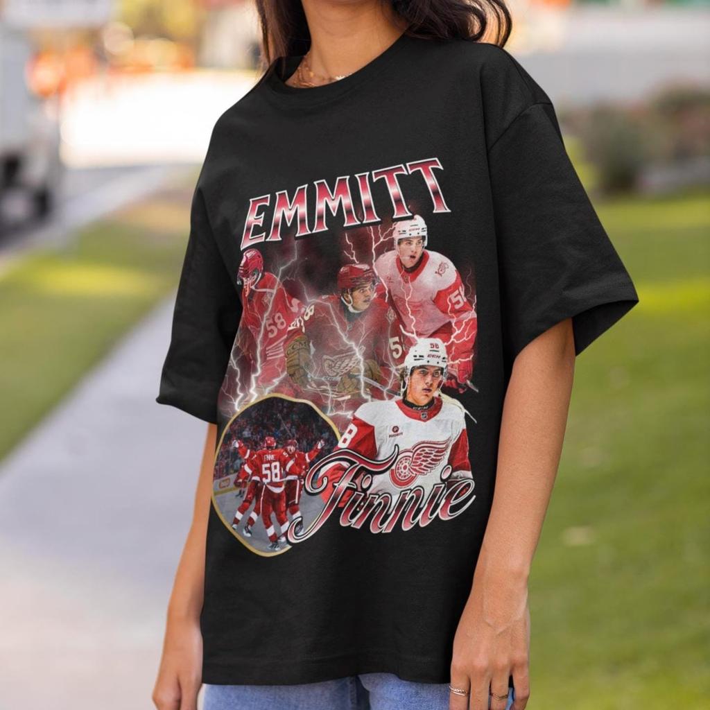 Emmitt Finnie Red Wings Shirt Vintage Red Wings NHL Fan Hockey Design Retro Bootleg Gift Classic Graphic Tee Unisex T-Shirt Limited Edition