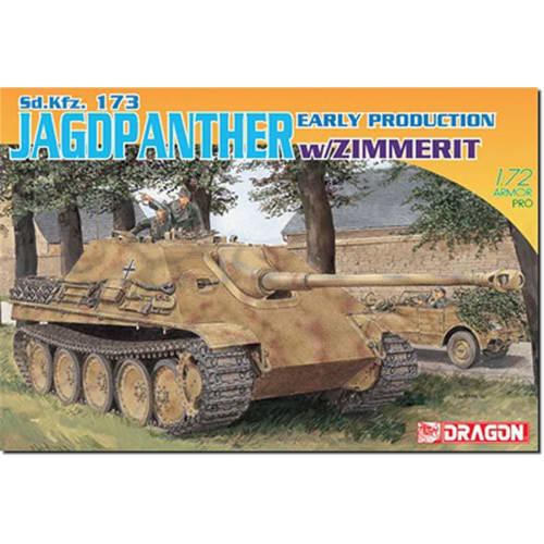 Platz Dragon 1/72 Scale World War II German Jagdpanther Tank Destroyer, Early Model, Zimmerit Coating, Plastic Model Kit DR7241P