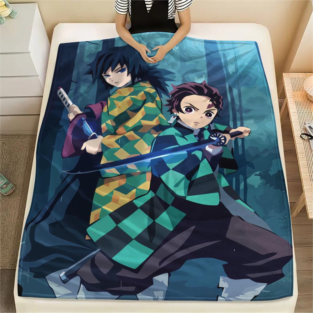 Demon Slayer Retro Style Blanket, Soft Throw for Sofa Bed, Ideal Gift for Retro Anime Fans.chl