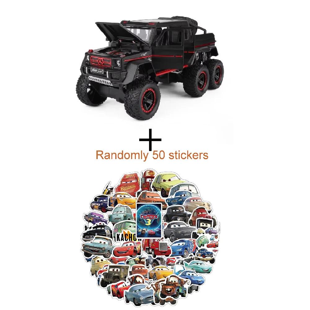 1:22 G63 6x6 Модель автомобиля Игрушка Сплав Литой под давлением Звук Свет Оттягивающиеся модели Амортизация Внедорожники Модели Рождественские подарки