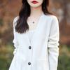 Womens V-Neck Knit Cardigan Slim Fit Short Sweater Winter Fashion Casual Top