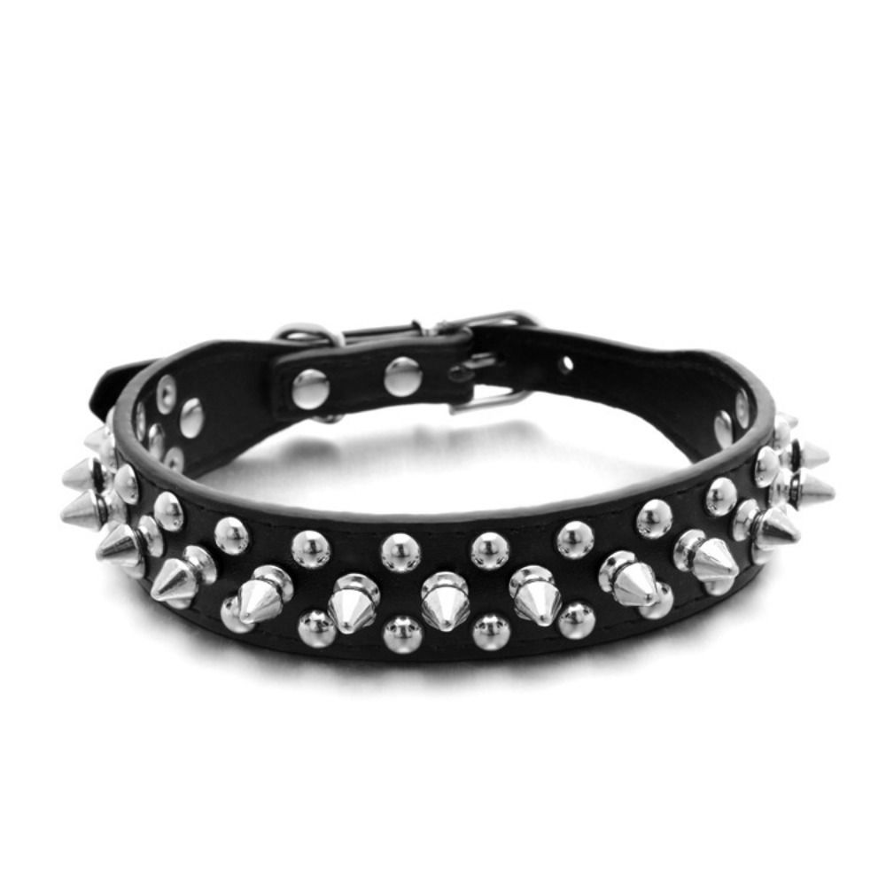 Anti-Bite Spiked Pet Dog Collar PU Leather Studded Pet Collar For Small Dog Cat