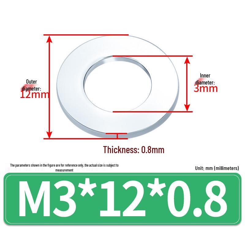 Очень большая плоская оцинкованная металлическая шайба (Размеры M1.6-M14)