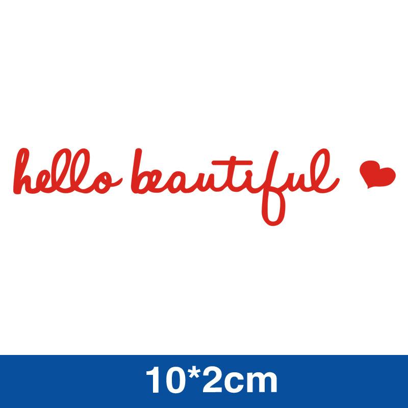 Hello Beautiful Car Rear View Mirror Decal Car Stickers Interior Decor Cute Accessories Gifts For Her Positive Laptop Decal