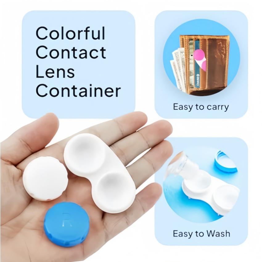 1/4pcs Color Contact Lenses Box Left/Right Eyes Mini Travel Kit Holder Contact Lens Case Container Portable Eyewear Accessories