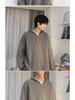 Мужской серый свитер Cleanfit Half-Zip с капюшоном - повседневный, стильный трикотажный жакет в американском стиле