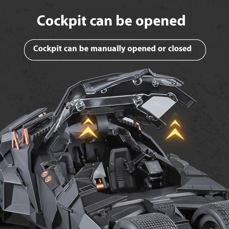 1/18 Scale Batmobile Tumbler Slide Spray Truck Alloy Metal Diecast Car Model Sound & Light Collectibles Hobby Decoration Birthday Gift