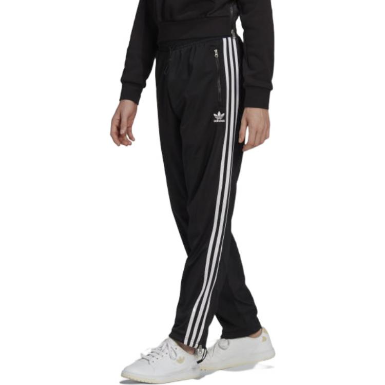 Adidas Оригинальные мужские джоггеры с принтом трилистника в сплошную полоску, черные, HC1957