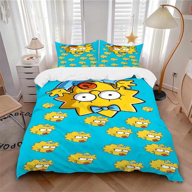 3Pcs Sunny Yellow Characters Bedding Sets For All Sizes New 3D Printed Bed Cover Comforter Duvet Cover Pillowcase Bedroom Decoration