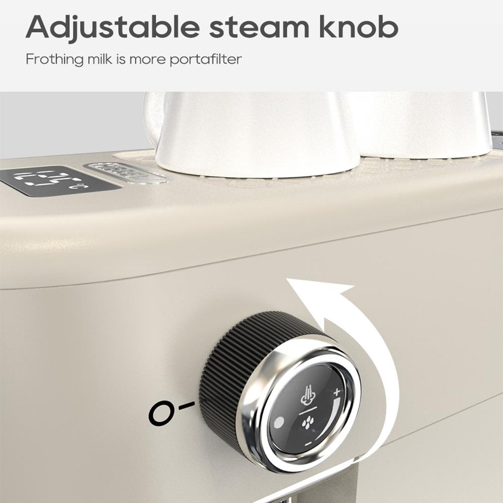 Semi Automatic Espresso Coffee Machine HiBREW 20Bar Adjustable Temperature Programmable Yellow H10B