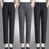 Большие размеры Осенние женские брюки Большие эластичные брюки с высокой талией Свободные повседневные брюки Женские брюки-стрейч для женщин среднего возраста
