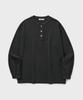 Yunionbeullu Хлопковая футболка-henley с длинным рукавом [Графитовый]