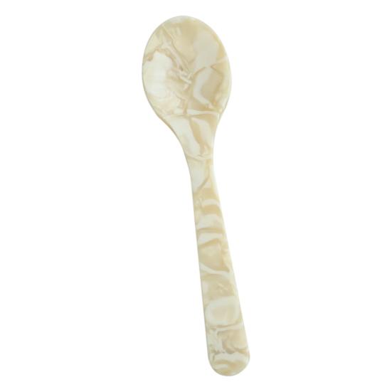 Dessert Spoon Retro Style Smooth Edge Unique Pattern Food Grade Ergonomic Handle Decorative Acrylic Cake