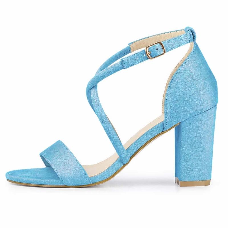 Женские сандалии с открытым носком и пряжкой, на массивном каблуке, платье, вечерние, свадебные, пикантные женские туфли
