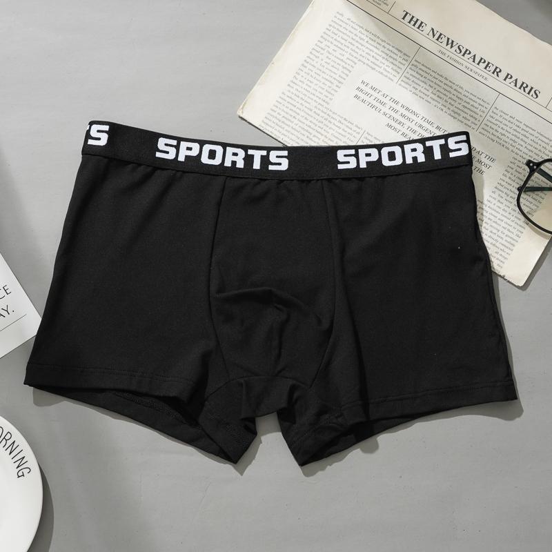 Men's Letter Print Boxer Shorts Soft Breathable Underwear Comfortable Elastic Waistband Sporty & Casual Boxers Underpants