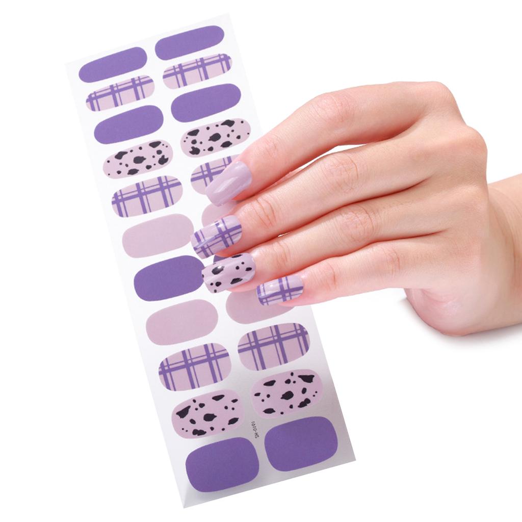 22 Finger Manicure Stickers Nail Polish Film Nail Stickers 5D Bronzing Waterproof Adhesive Nails Summer Hybrid