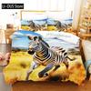 Cartoon Zebra Fashion Quilt Cover Set Polyester Bedding 1pc Quilt Cover + 1/2pcs Pillowcase No Quilt Core Soft And Comfortable