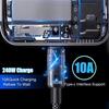 Прозрачный кабель Type-C мощностью 240 Вт для быстрой зарядки Huawei Honor - Совместимость 6A