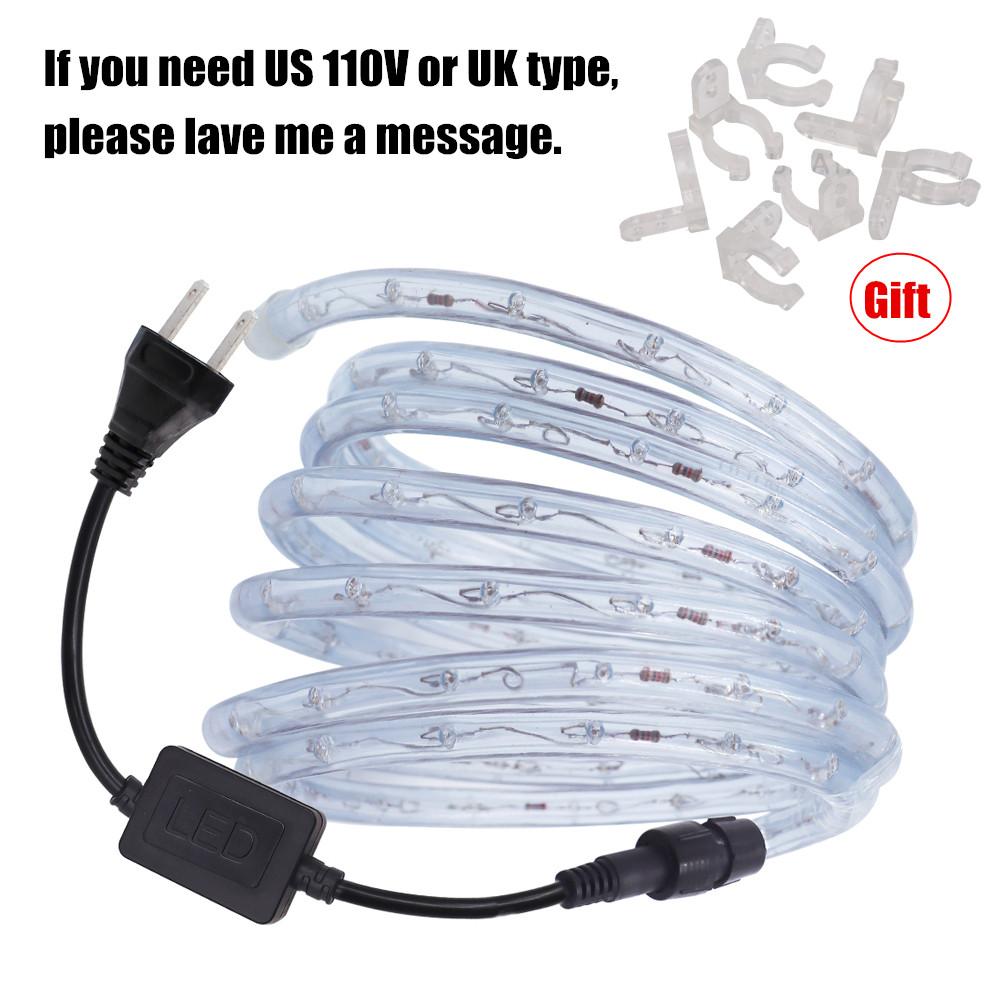EU 220V LED Rope Tube String Fairy Lights 360 Degree Ligthing Waterproof Outdoor Garden Lamp Rainbow Led Strip