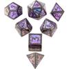 DND Polyhedral Metal Game Dice Glitter with Numbers 7pcs Set for Dungeons and Dragons RPG MTG Table Games D&D Pathfinder Shadowrun and Math Teaching