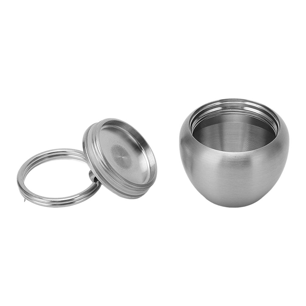 Stainless Steel Pill Case Apple Shape Mini Portable Stainless Steel Metal Small Medicine Box Sealed