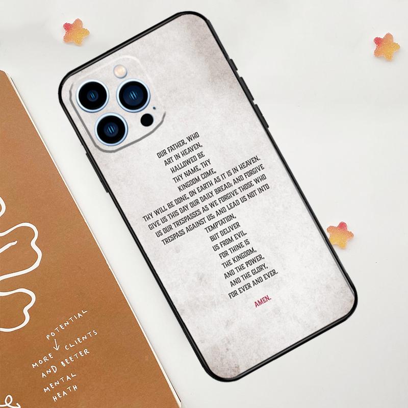 Христианство Молитва Господня Чехол для телефона Для iPhone 17 Pro Max 14 13 12 11 15 16 Pro Max mini 15 Plus 16e 17 Air Funda