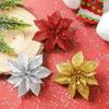 10Pcs Multi-Color Glitter Flower Christmas Tree Decor Christmas Flowers Ornaments  Weddings