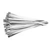 50 Pcs Metal Zip Ties Heavy Duty Stainless Steel Cable Ties for Outdoor Use Self-locking Wire Ties for Exhaust Wrap Chain Link Fence Parts