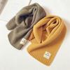 Warm Solid Color Winter Ins Style Knitted Shawl Muffler Korean Style Wrap Children's Scarf