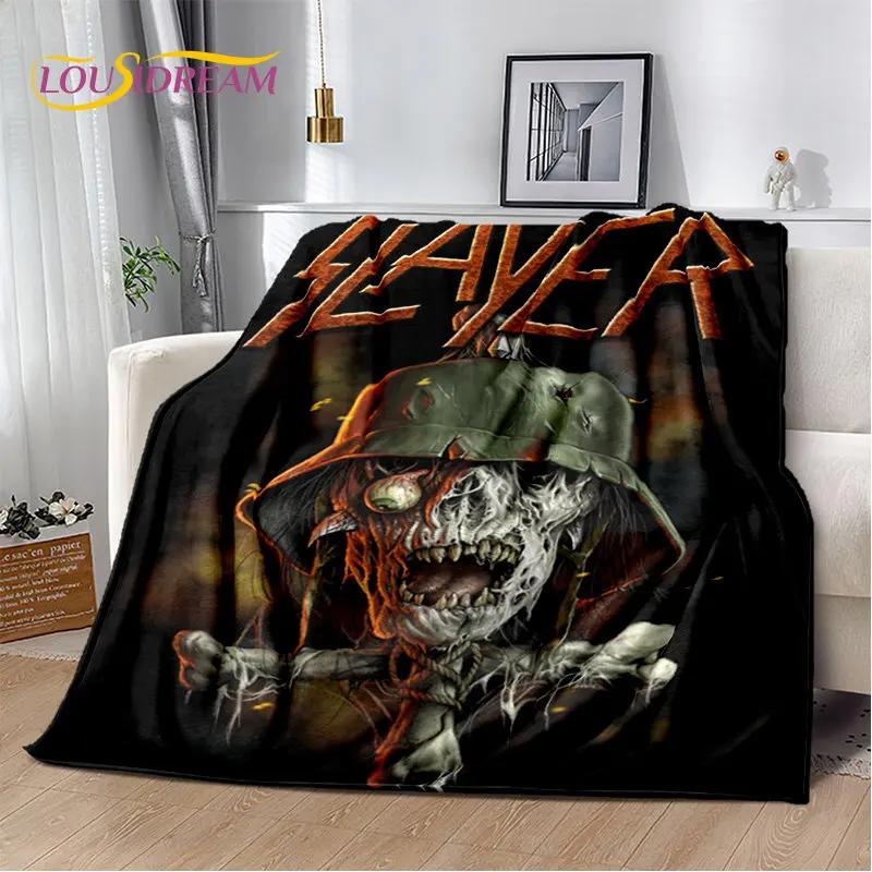 Мягкое плюшевое одеяло Slayer Heavy Metal Band, фланелевое одеяло, одеяло для гостиной, спальни, кровати, дивана, чехол для пикника, теплое детское одеяло
