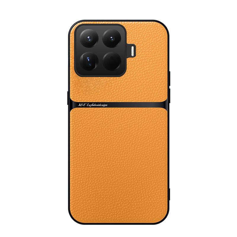 Для Xiaomi 15T / 15T Pro чехол Силиконовая рамка Ударопрочный Магнитный держатель для автомобиля Кожаная с мелкими линиями Защитная от падения задняя крышка Для корпуса телефона Xiaomi 15T Pro