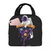 Astronaut With Pizza In Space Cartoon Insulated Lunch Bag for Women Kids Leakproof Food Boxes Thermal Lunch Box Tote