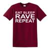 EAT SLEEP RAVE REPEAT TShirt S5XL Techno 80s 90s Festival Music Dance Acid Top