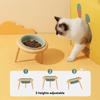 800ml Cat Food Water Bowl with Wood Stand Small Medium Dogs Elevated Drinking Eating Feeder Pet Cat Dog Ceramic Feeding Supplies