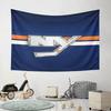 Hockey Team Logo on Blue Background Pattern Wall Hanging Tapestry Decorative Tapestry Home Decor for Bedroom and Living Room