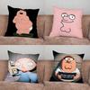 F-Family Funny Guy Pillow Case for Home Bedroom Car Office Decoration Living Room Sofa Cushion Cover Suitable