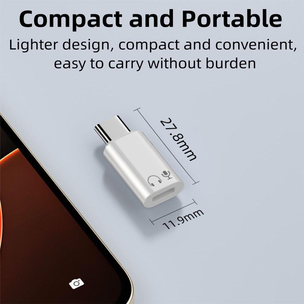 Smart Chip USB-C Audio Converter Indicator Light Headphone Connector Mobile Phone