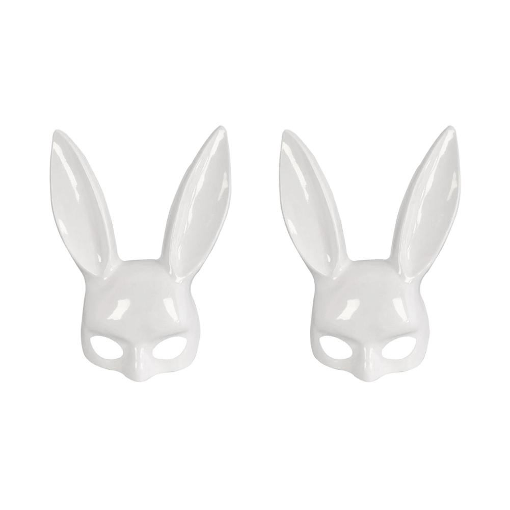 2-1 шт. Маска кролика с кроличьими ушами на все лицо Женский маскарад Аниме Косплей Головной убор на все лицо Аксессуары для мероприятий на Пасху, Хэллоуин