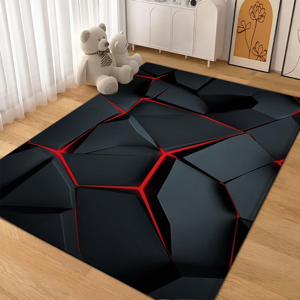 Neon Geometry Indoor Rug Durable Stainresistant Easyclean Carpet For Bedroom Kitchen Bathroom Home Decor Birthday Gift