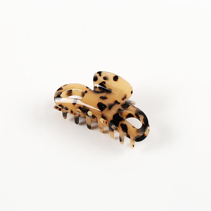 Полый зажим-краб, модная заколка для волос с леопардовым принтом, заколка для волос на затылок, заколка для скрученных волос, заколка-акула