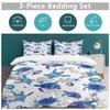 Three-piece watercolor sea turtle underwater world series quilt cover 3D printing home textile