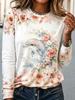 Women's T Shirt Print Floral Graphic Animal Fashion Classic Casual Long Sleeve Crew Neck Regular Tops Casual Daily Weekend
