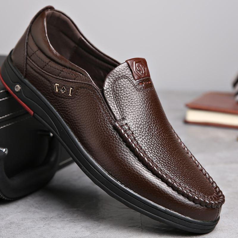 Fashion Versatile Men's Trendy British Business Luxury Casual Shoes Soft Soled Loafers Fashion Formal Platform Brand Leather Shoes 2024