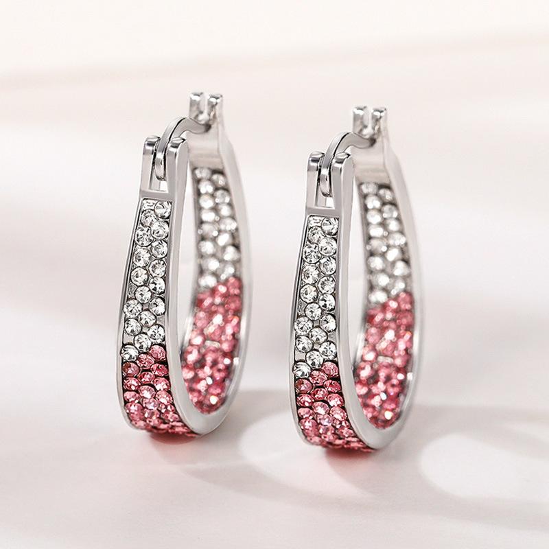 Серьги Pinduoduo, Красочные серьги-клипсы с бриллиантами, Модные женские серьги, Универсальные серьги