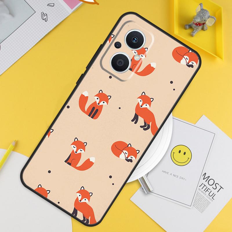 Мультяшные лисы Животное Для OPPO Reno 8T 11F 12F 13F 14F 7 8 Lite 10 11 12 13 14 Pro OPPO Find X9 X8 X5 X6 Pro Чехол